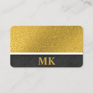 Lux Texture and Gold Speck Monogram Business Card