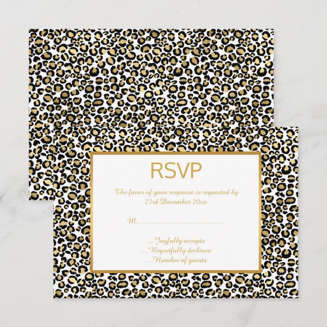 LUXE ANIMAL LEOPARD PATTERNED RSVP CARD (Front/Back)