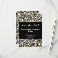 LUXE ANIMAL PRINT GOLD GLITTER SAVE THE DATE