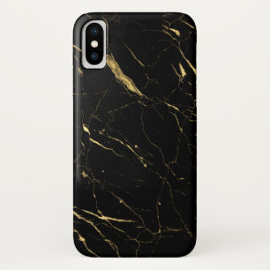 Luxe Black and Gold Marble iPhone X Case