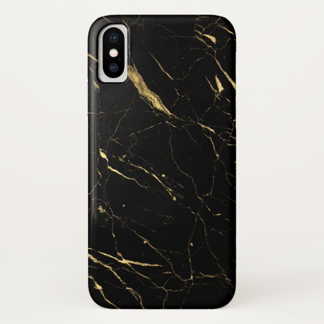 Luxe Black and Gold Marble Case-Mate iPhone Case (Back)