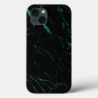Luxe Black and Green Marble