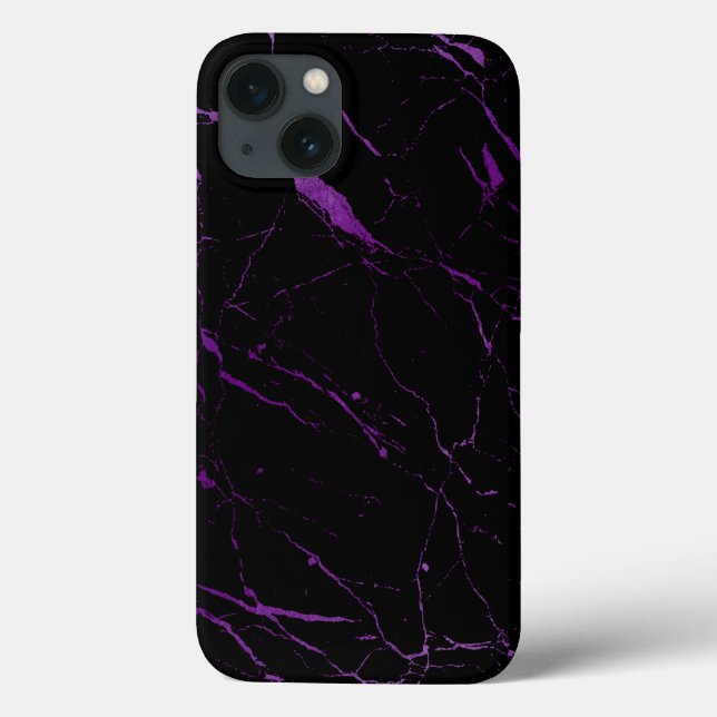 Luxe Black and Purple Marble Case-Mate iPhone Case (Back)