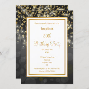 LUXE BLACK GOLD BIRTHDAY INVITATION