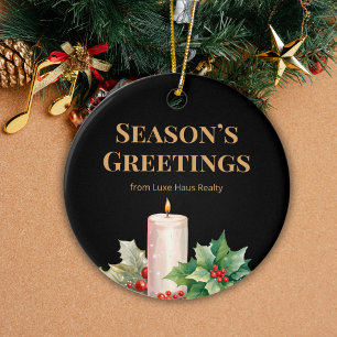 Luxe Black & Gold Real Estate Ornament