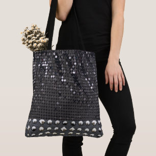 LUXE Black Sparkly  Tote Bag