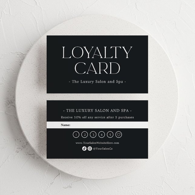 Luxe Black | Upscale Customer Loyalty Card (Creator Uploaded)