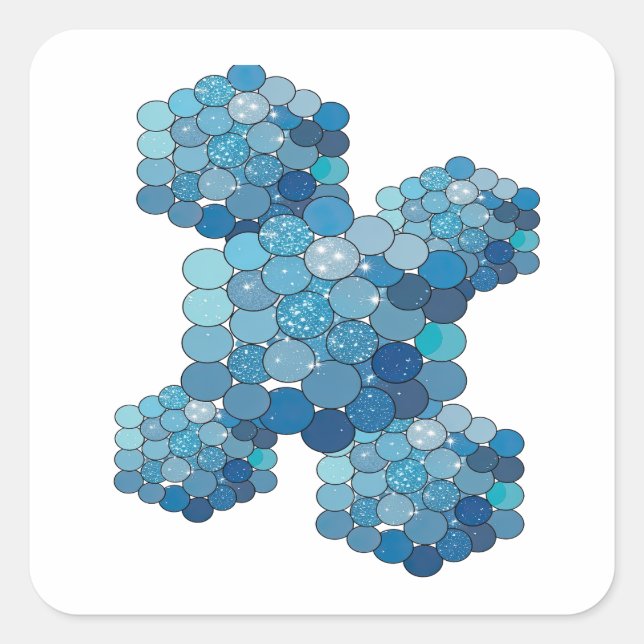 Luxe Blue BALLS Square Sticker (Front)
