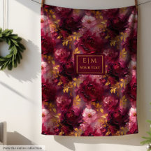 Luxe Blush Burgundy Gold Personalised Boho Floral