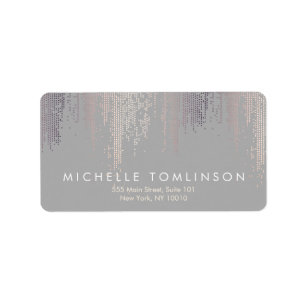 Luxe Blush Confetti Rain Pattern Grey Label
