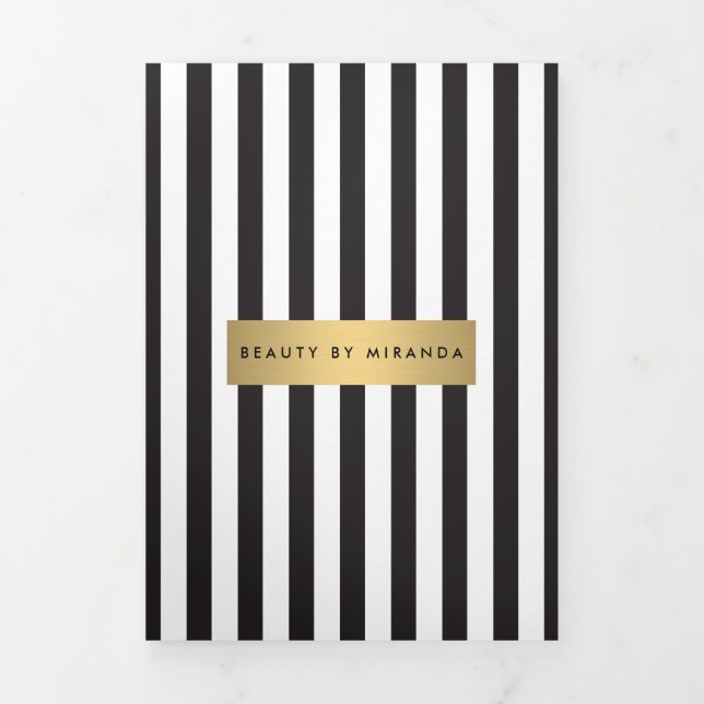 Luxe Bold Black and White Stripes Brochure (Cover)
