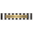 Luxe Bold Black and White Stripes with Gold Bar