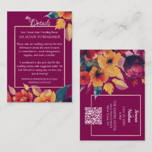 Luxe Bouquet Wedding Details Enclosure QR Code