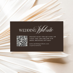 Luxe Brown   Wedding Website QR Code Enclosure Card