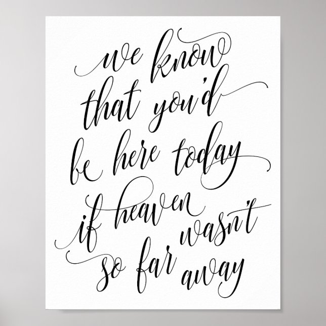 Luxe Calligraphy In Memory Sign (Black) (Front)