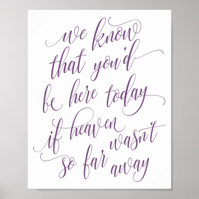 Luxe Calligraphy In Memory Sign (Plum) (Front)