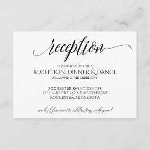 Luxe Calligraphy-Typography Reception Card   Black