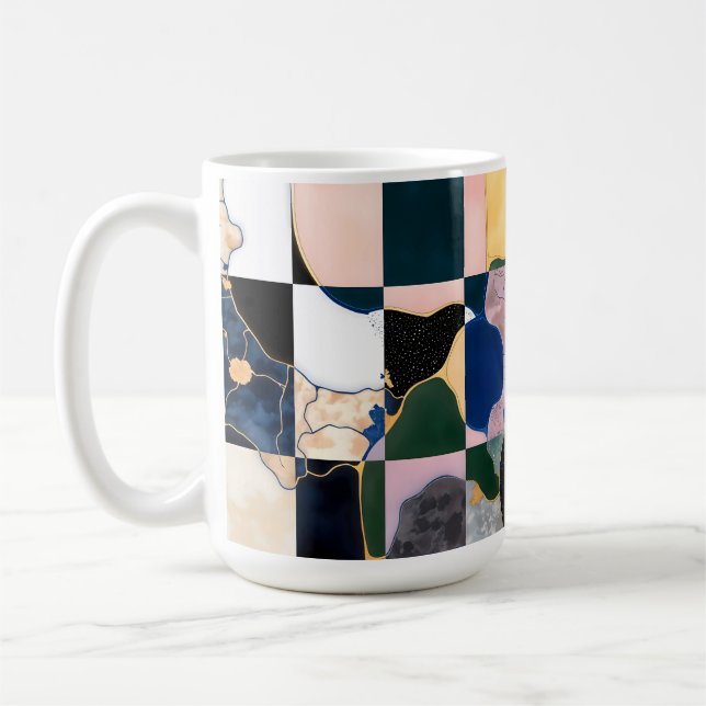Luxe Chequerboard Curtain Coffee Mug (Left)