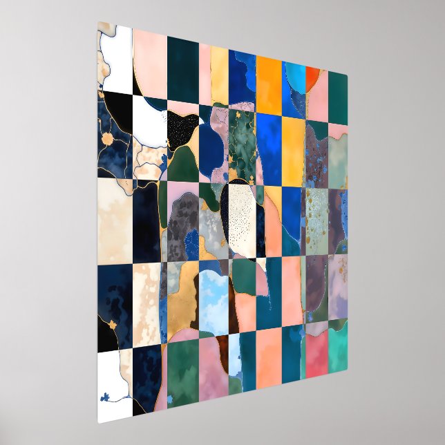 Luxe Chequerboard Curtain Foil Prints (Laydown)