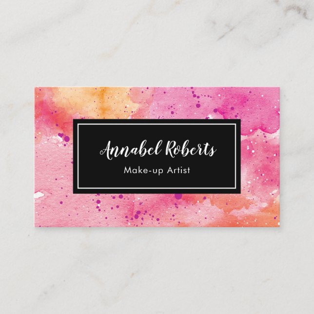 Luxe colourful Paint Swirl business card (Front)