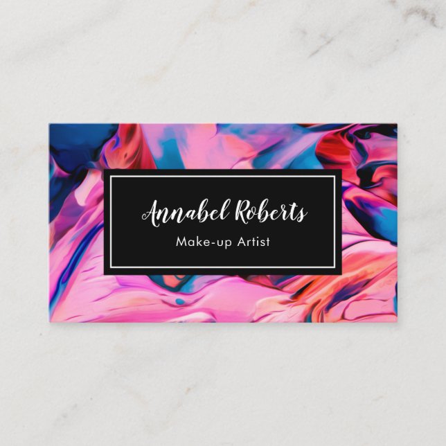 Luxe colourful Paint Swirl business card (Front)