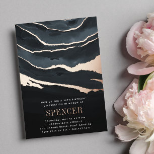 Luxe Dark Marble Birthday Party or Any Occasion