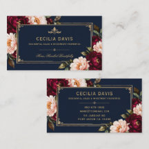 Luxe Dark Moody Burgundy Blush Navy Blue Floral