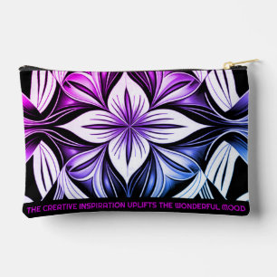 Luxe Deco Black Magenta White Accessory Pouch