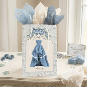 Luxe Dusty Blue Maid of Honour Personalised Medium Gift Bag