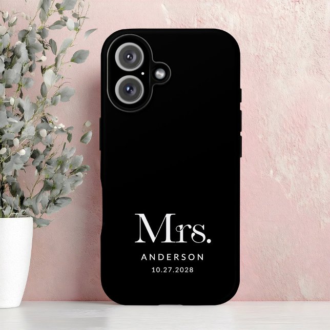 Luxe Elegance | Black Mrs and Wedding Date Case-Mate iPhone Case (Creator Uploaded)