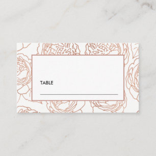 LUXE ELEGANT BLUSH PINK ROSE GOLD FLORAL WEDDING PLACE CARD
