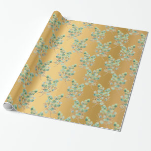 LUXE EUCALYPTUS GOLD WRAPPING PAPER 
