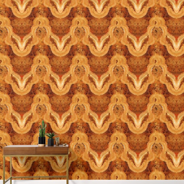 Luxe Faux Burled Wood Wallpaper (Hallway)