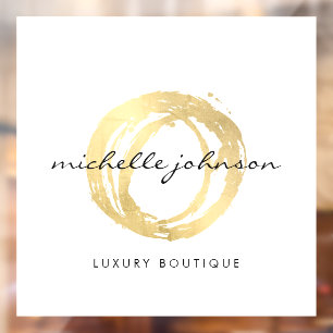 Luxe Faux Gold Painted Circle Designer Logo
