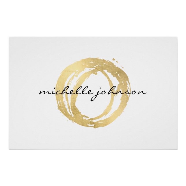 Luxe Faux Gold Painted Circle Logo Download Poster (Front)