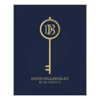 Luxe Faux Gold Skeleton Key Navy Logo Download
