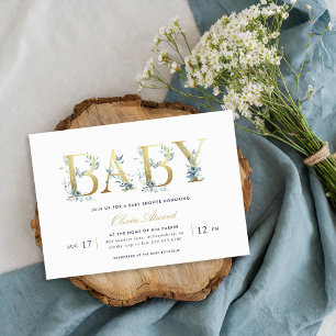 Luxe Floral Baby Shower Invitation