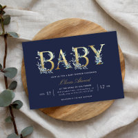 Luxe Floral Baby Shower Invitation
