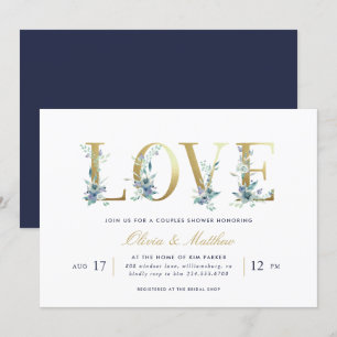 Luxe Floral Couples Shower Invitation