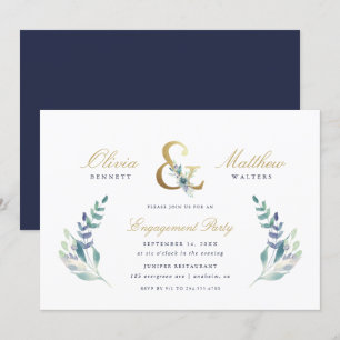 Luxe Floral Engagement Party Invitation