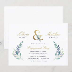 Luxe Floral Engagement Party Invitation
