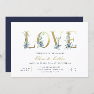 Luxe Floral Love Wedding Invitation