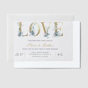 Luxe Floral Love Wedding Vellum Invitations