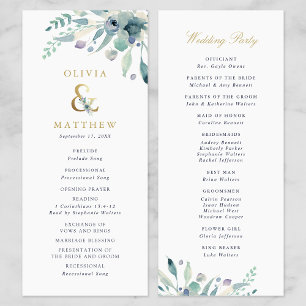 Luxe Floral Wedding Ceremony Program
