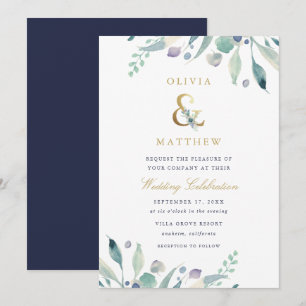 Luxe Floral Wedding Invitation