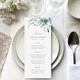 Luxe Floral Wedding Menu Card