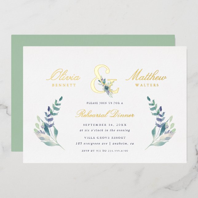 Luxe Floral Wedding Rehearsal Dinner (Front/Back)