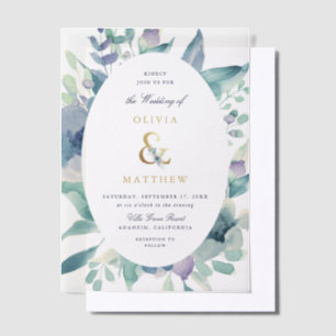 Luxe Floral Wedding Vellum Invitations