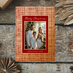 Luxe Foil Christmas Card Template Customise Red