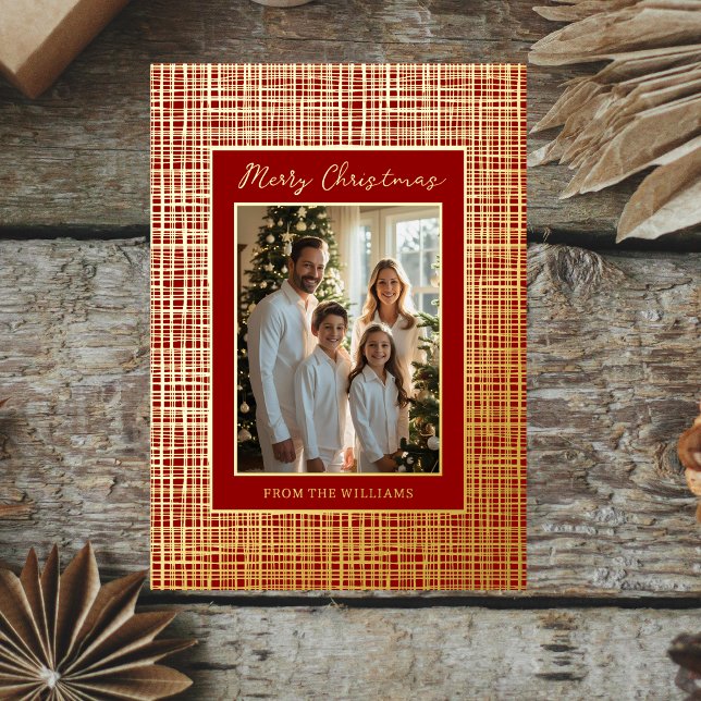 Luxe Foil Christmas Card Template Customise Red (Creator Uploaded)
